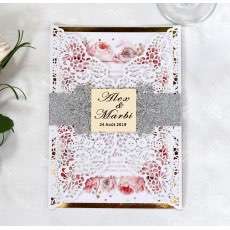 Slap-up Invitation Card Glitter Paper Tape Marriage Invitation Laser Cut